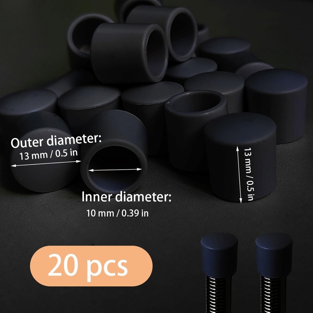 20 PCS Door Stopper Replacement Rubber Tips Black