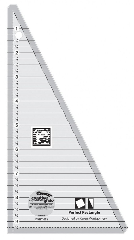 9.5" 'Perfect Rectangle' Triangle Quilting Ruler Template CGRTMT3
