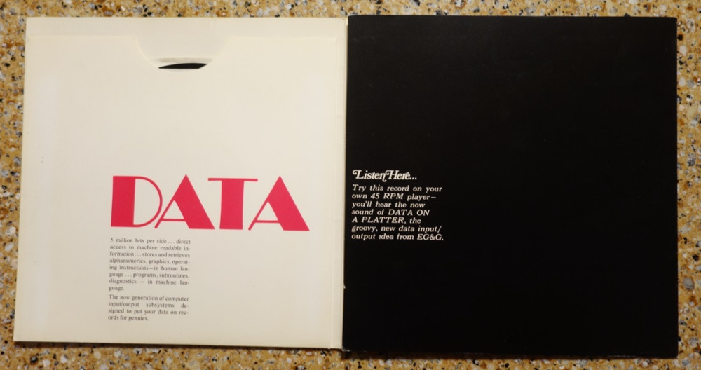 VINTAGE 7" RECORD - Early Computer Sales "Data on a Platter" Record Hard Drive