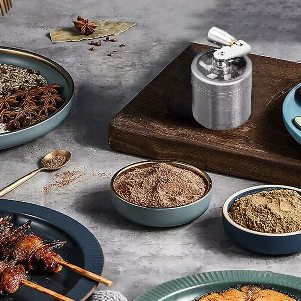 4 PCS Herb Tobacco Grinder Spice Herbal Metal Smoke Crusher Handle Hand Muller