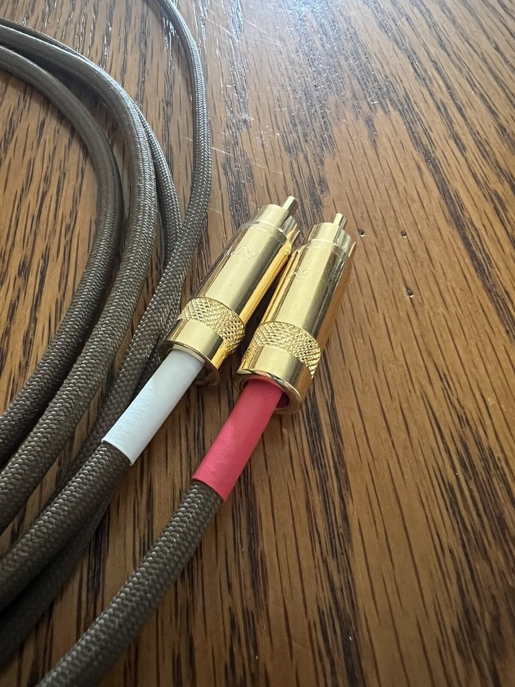 2 Ft. JMB CABLE CO Audiophile Gold Reference Turntable Phono RCA Cables w/ground