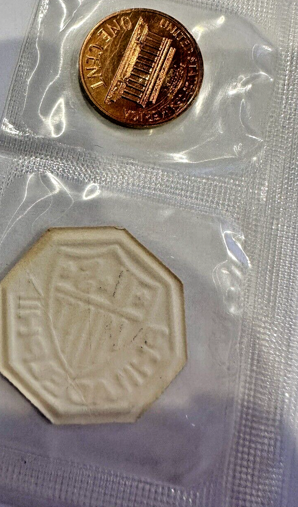 1963 LINCOLN Proof Cent w/Mint Token ~ Sealed Mint Cello ~From Original Mint Set