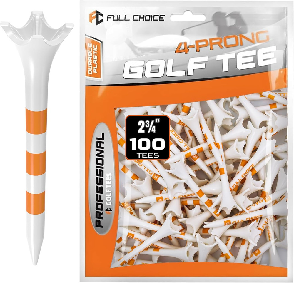 60/100 Pack Plastic Golf Tees (2-3/4"Or 3-1/4"), Enhanced Durability & Stability