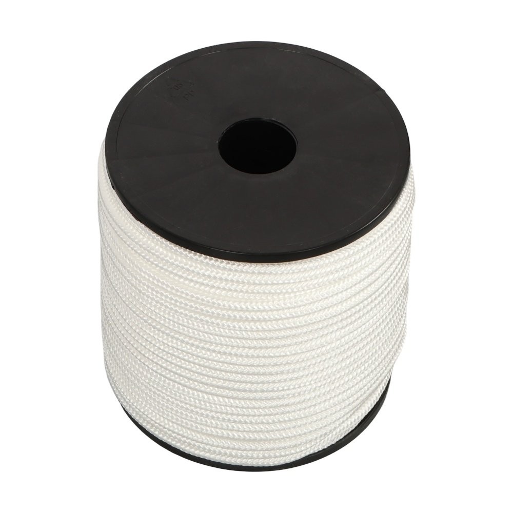Multipurpose White Nylon Rope Sturdy Spool Solid Braid Knot Rope 1/4" × 5250'