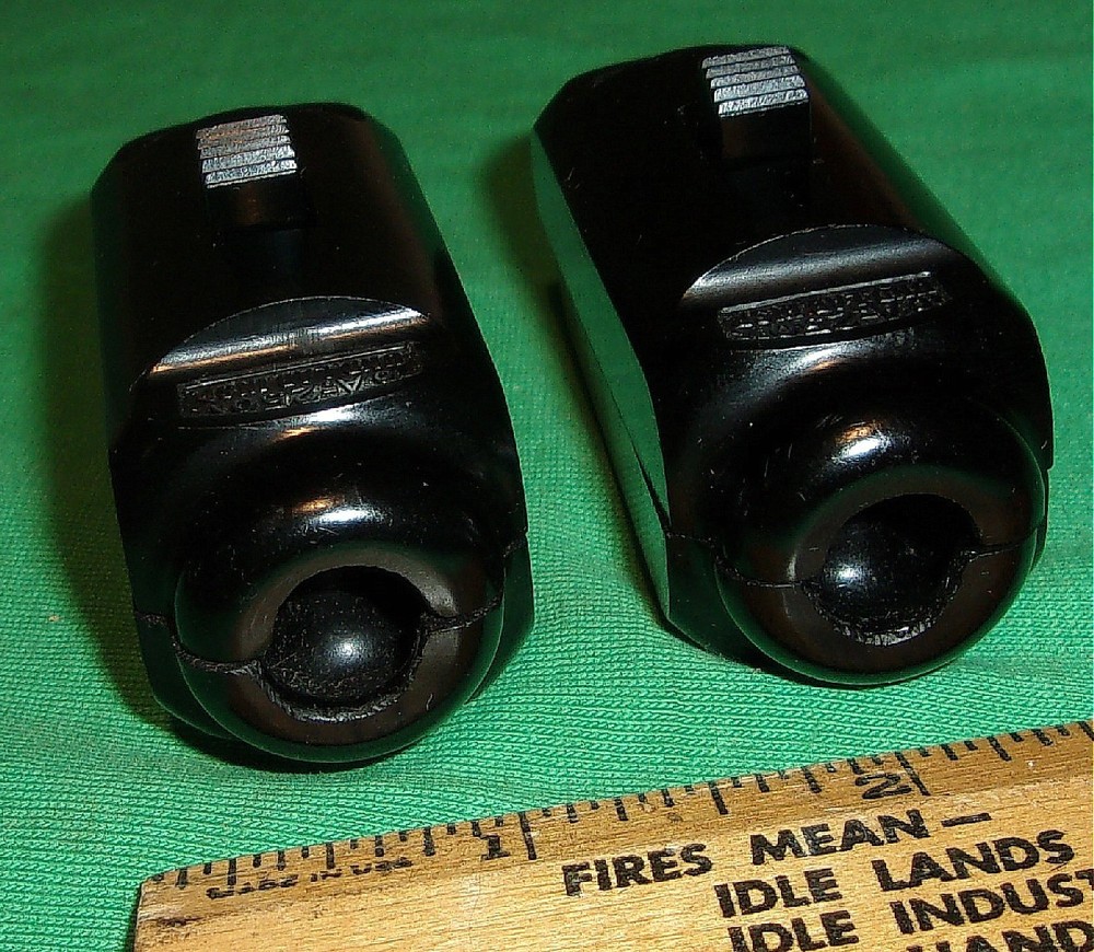 (2) NICE Vintage Black Bakelite Inline Spring Switch 10A-250V ARROW H & H (STDP)