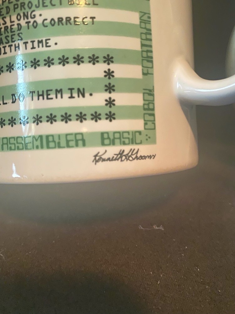 2 Vtg Computer Programmer Coffee Mug Kenneth Grooms & This Job Does Not Compute