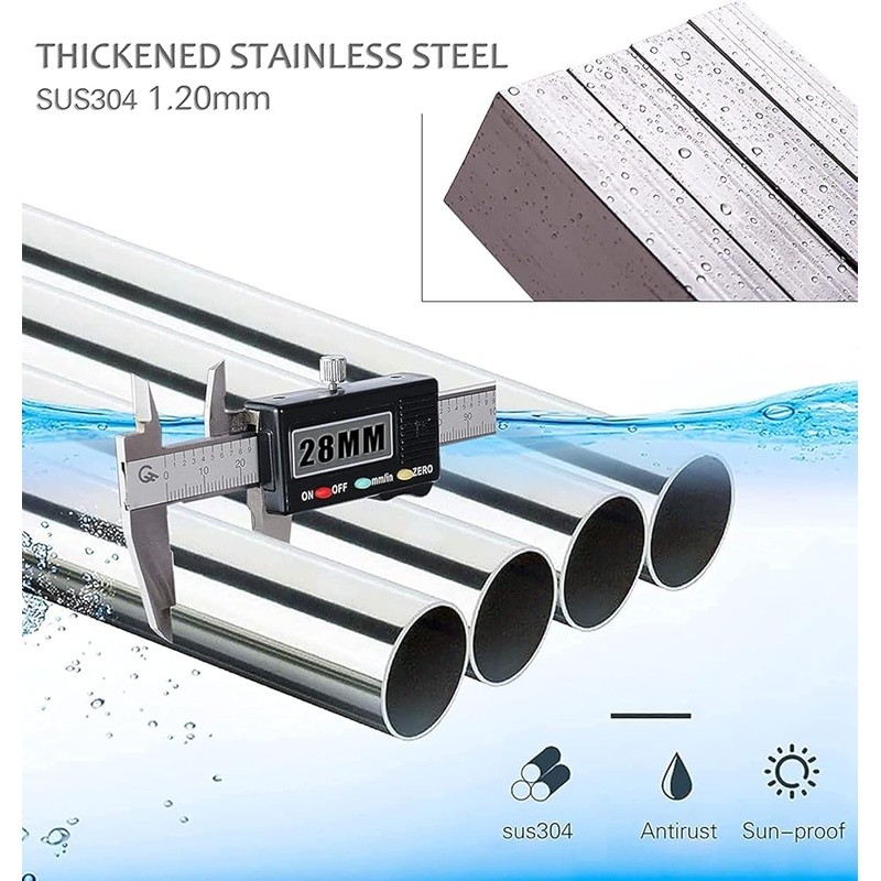 Foldable Stainless Steel Clothes Drying Rack Indoor Outdoor Multi-Function Use