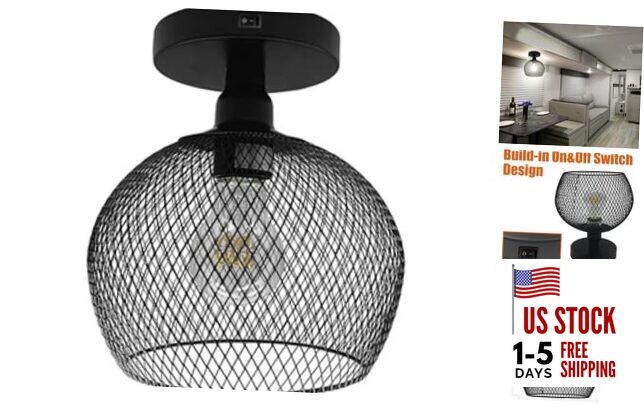 12V 7inch RV Pendant Dining Table Light with Replaceable Bulb (1 X E26 Bulb