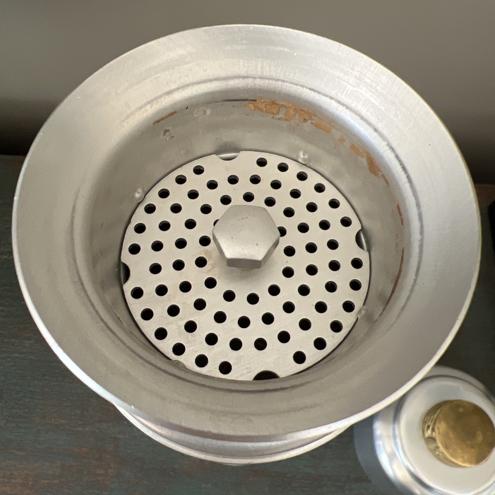 VTG. 1930's ART DECO KENSINGTON ALUMINUM BRASS COCKTAIL SHAKER by LURELL GUILD