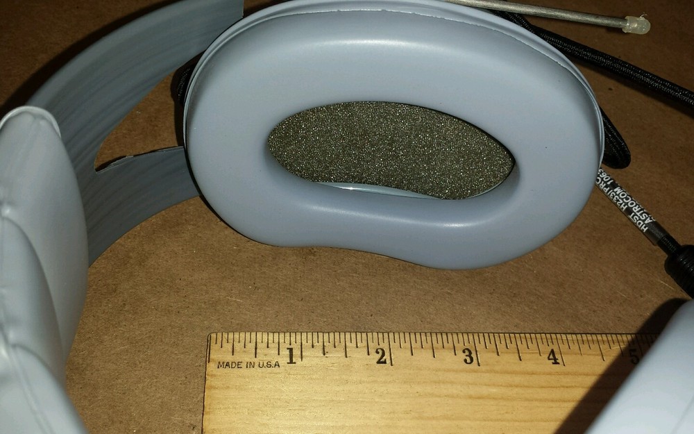Astrocom 10631 (Gray) Dynamic Aviation Headset Adjustable Single Band w/Mic Conn