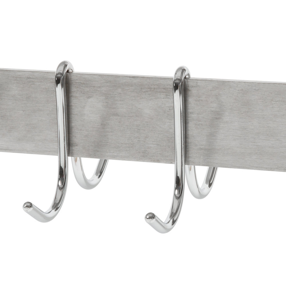 12" x 48" Stainless Steel Wall Pot Pan Rack Shelf 18 Hooks Commercial Kitchen