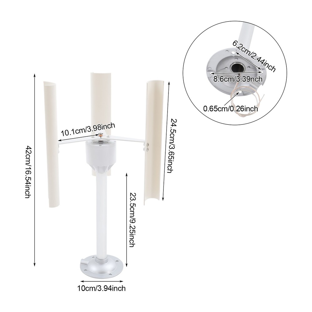 3-Phase Permanent Magnet Generator Vertical Axis Wind Turbine Teach Model US