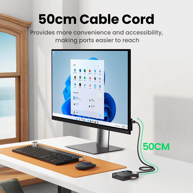 Card Reader 4-In-1 USB3.0/USB-C SD Micro SD TF CF MS Compact Flash Card Adapter