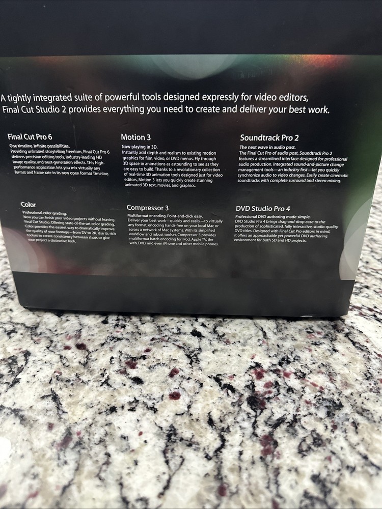 Apple Final Cut Studio 2 Editing Software Complete with Manuals & 9 Cd’s