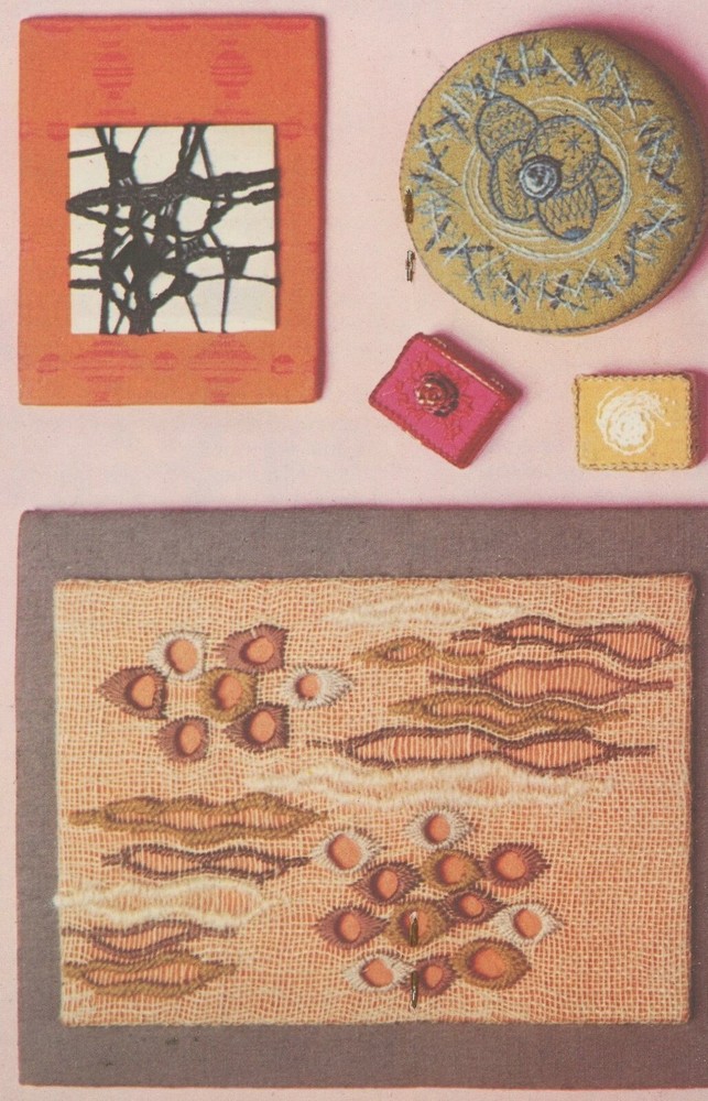 Vintage Embroidery 1 Creative Patterns Cut Threads Needleweaving MOD 1970s