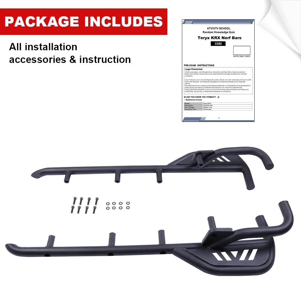 Rock Sliders Side Nerf Bars Tree Kickers for Kawasaki Teryx KRX 1000 #99994-1314