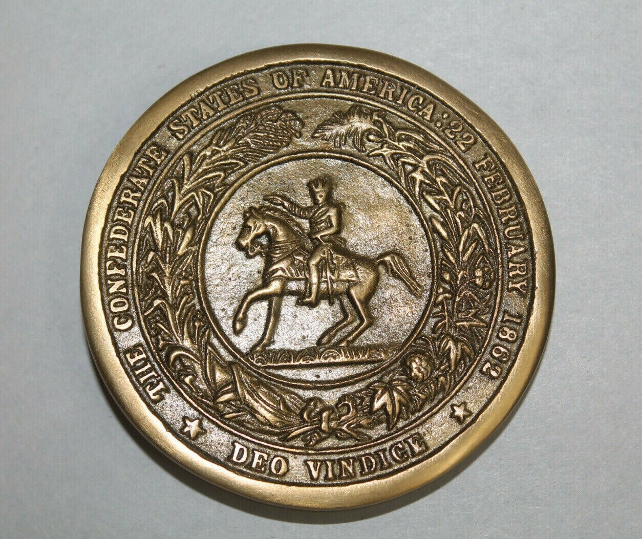 Antique Style Military Civil War Confederate CSA Belt Buckle SOLID Brass Seal