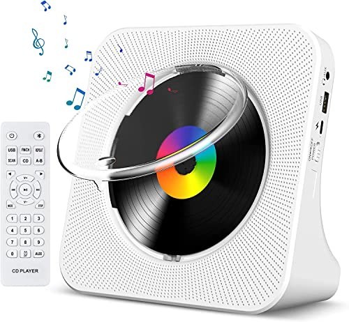 Gueray CD Player Portable Bluetooth Desktop CD Player for Home with Timer