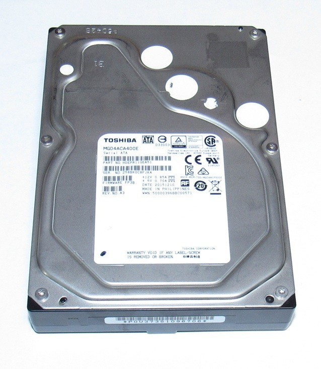 Toshiba 4TB 128MB 7200RPM SATA 6.0Gb/s 3.5" Enterprise Hard Drive MG04ACA400E