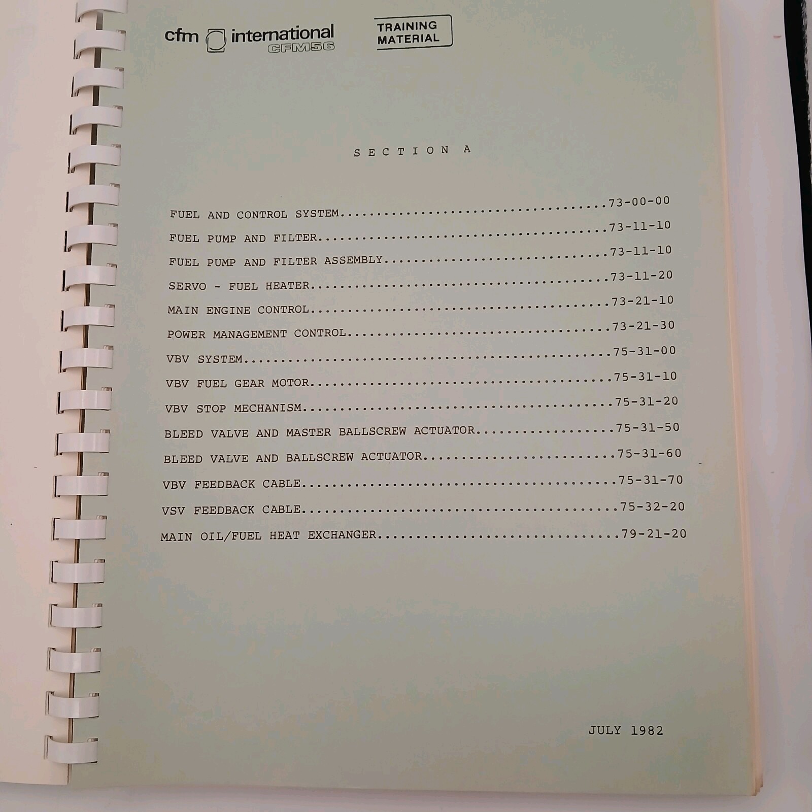 Vintage CFM International CFM56 Line Replaceable Units Students Notebook Manual