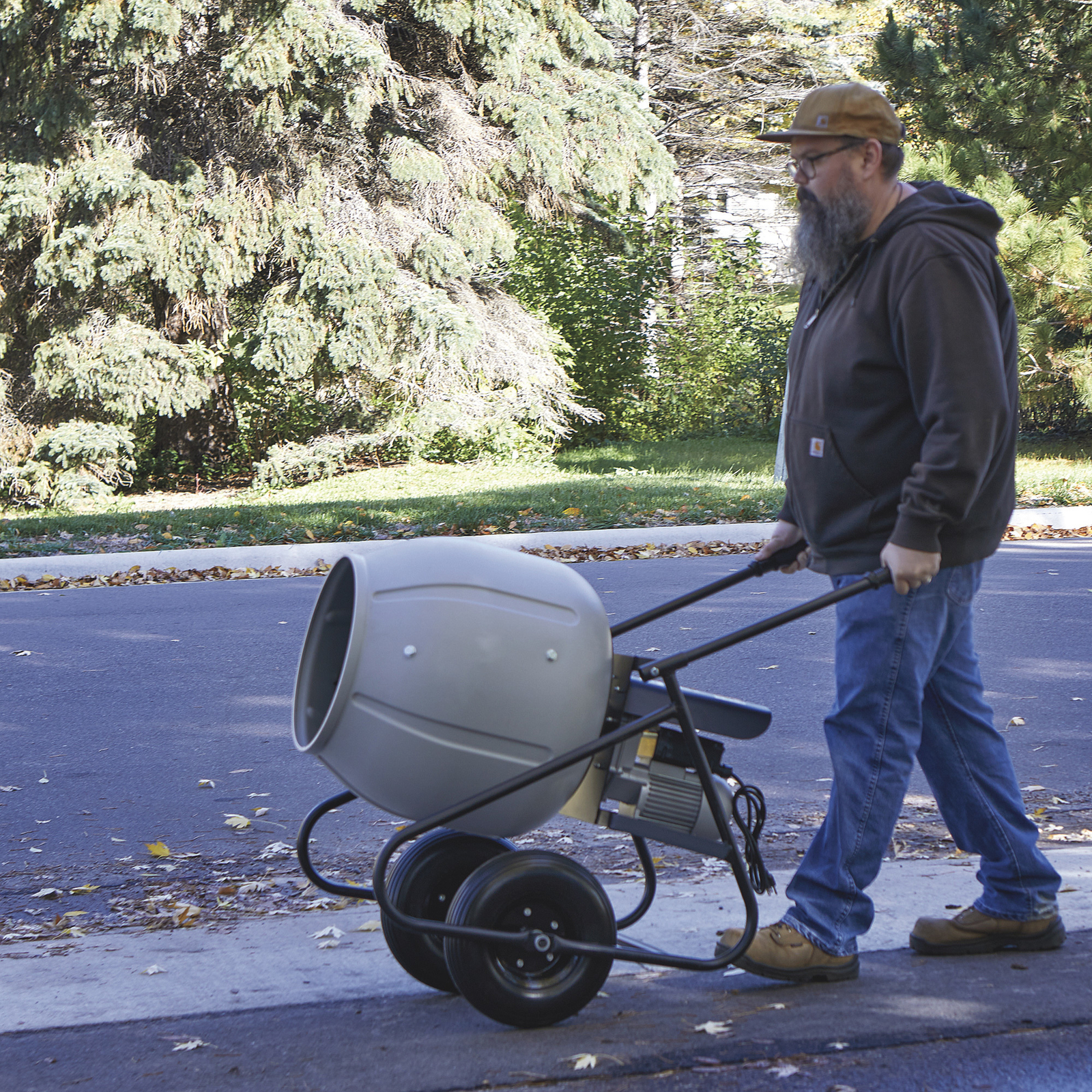 Klutch Electric Cement Mixer, 3.5 Cu. Ft. Poly Drum, 1/2 HP, 120V Electric