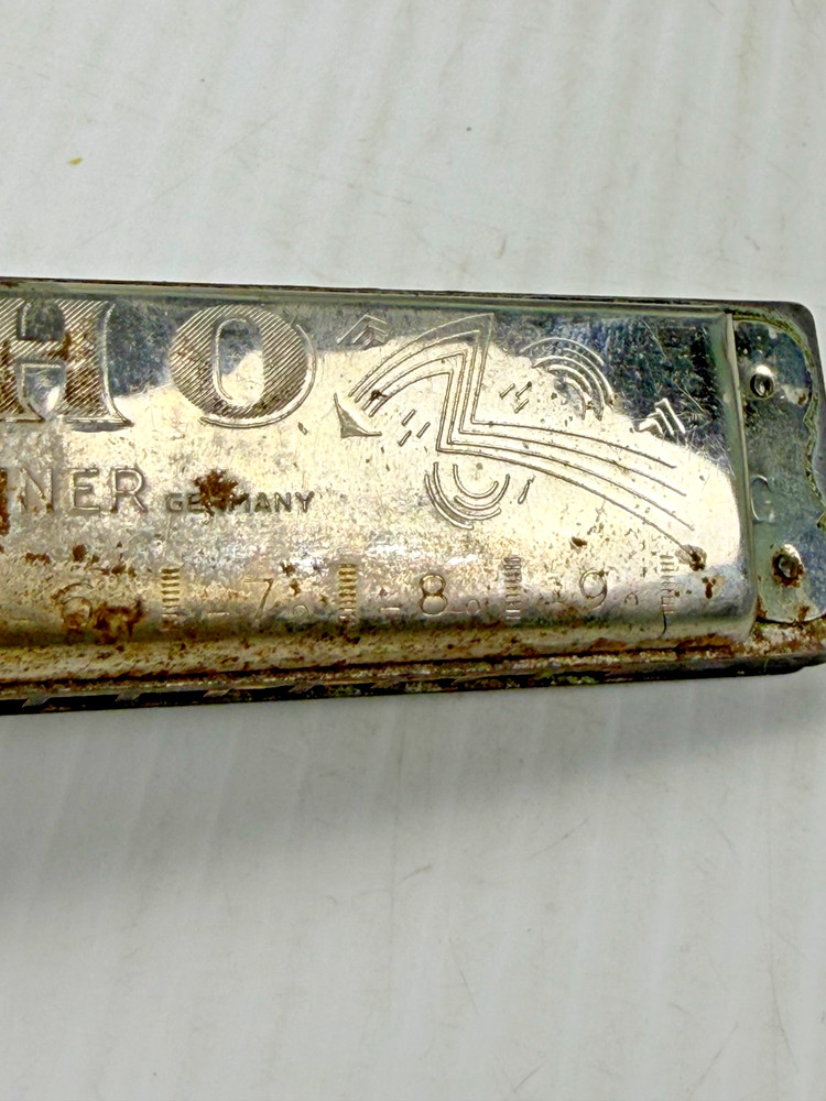 Echo Hohner Harmonica Germany Rusty Antique with Original Box