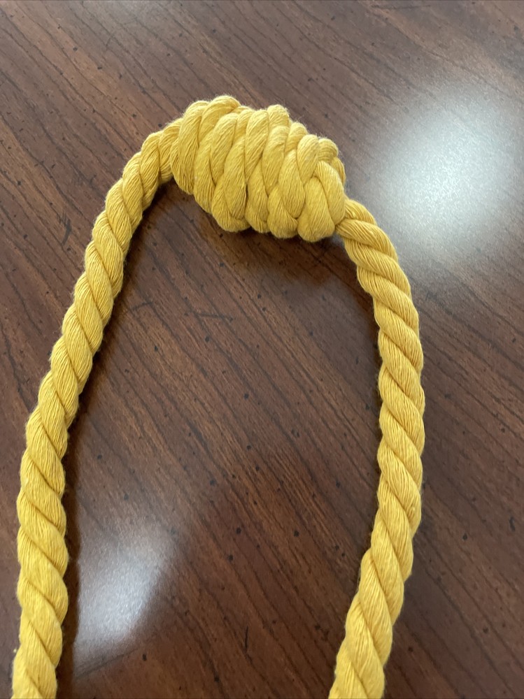 Handmade Yellow Rope Dog Toy Medium