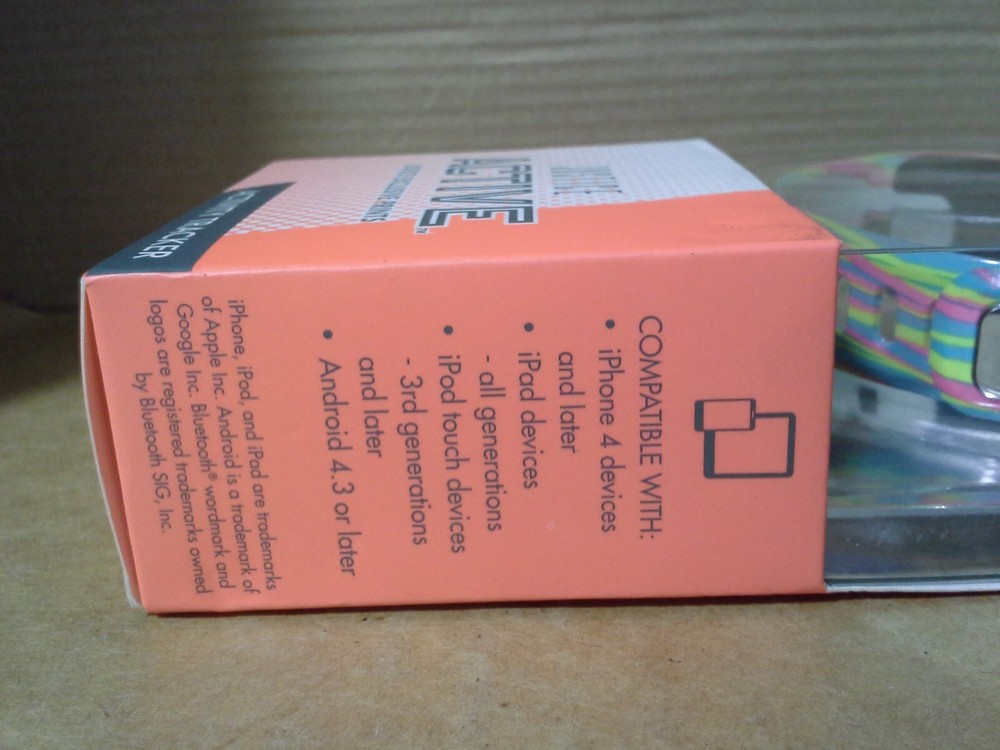 Justice Active Activity Tracker Multi-Color "Go For It" Band. Damage Box