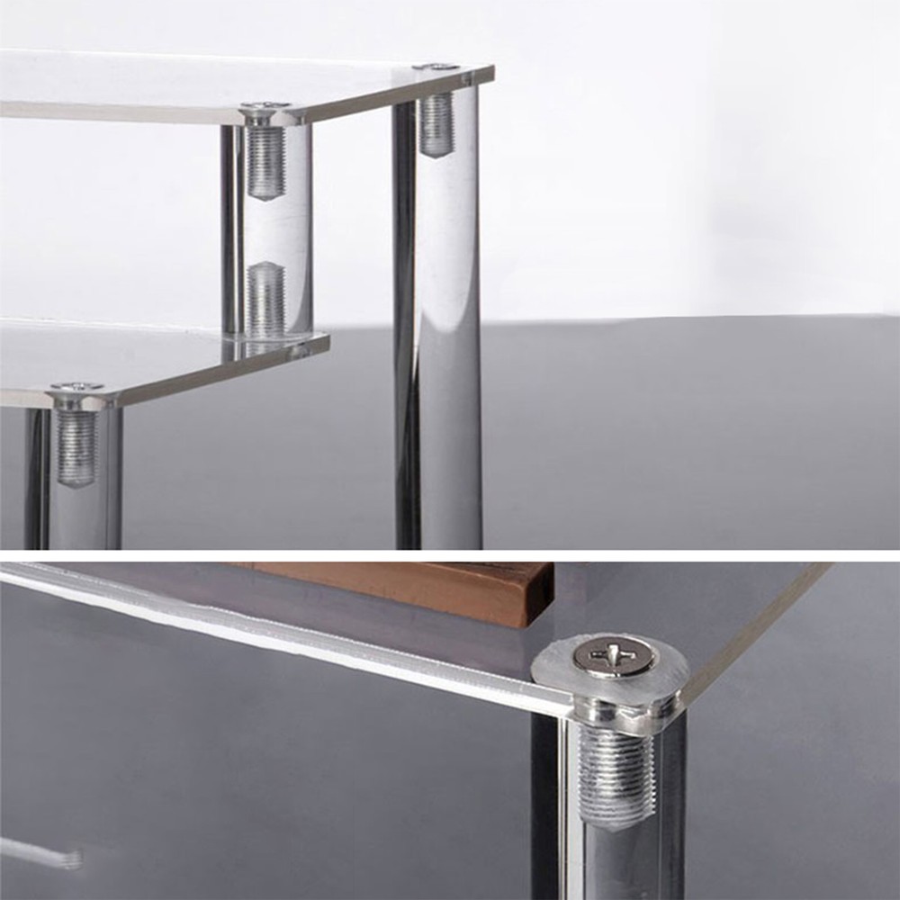 3-Tier Clear Acyrlic Riser Platform Tabletop Small Shelf Display 8X7.8X6"