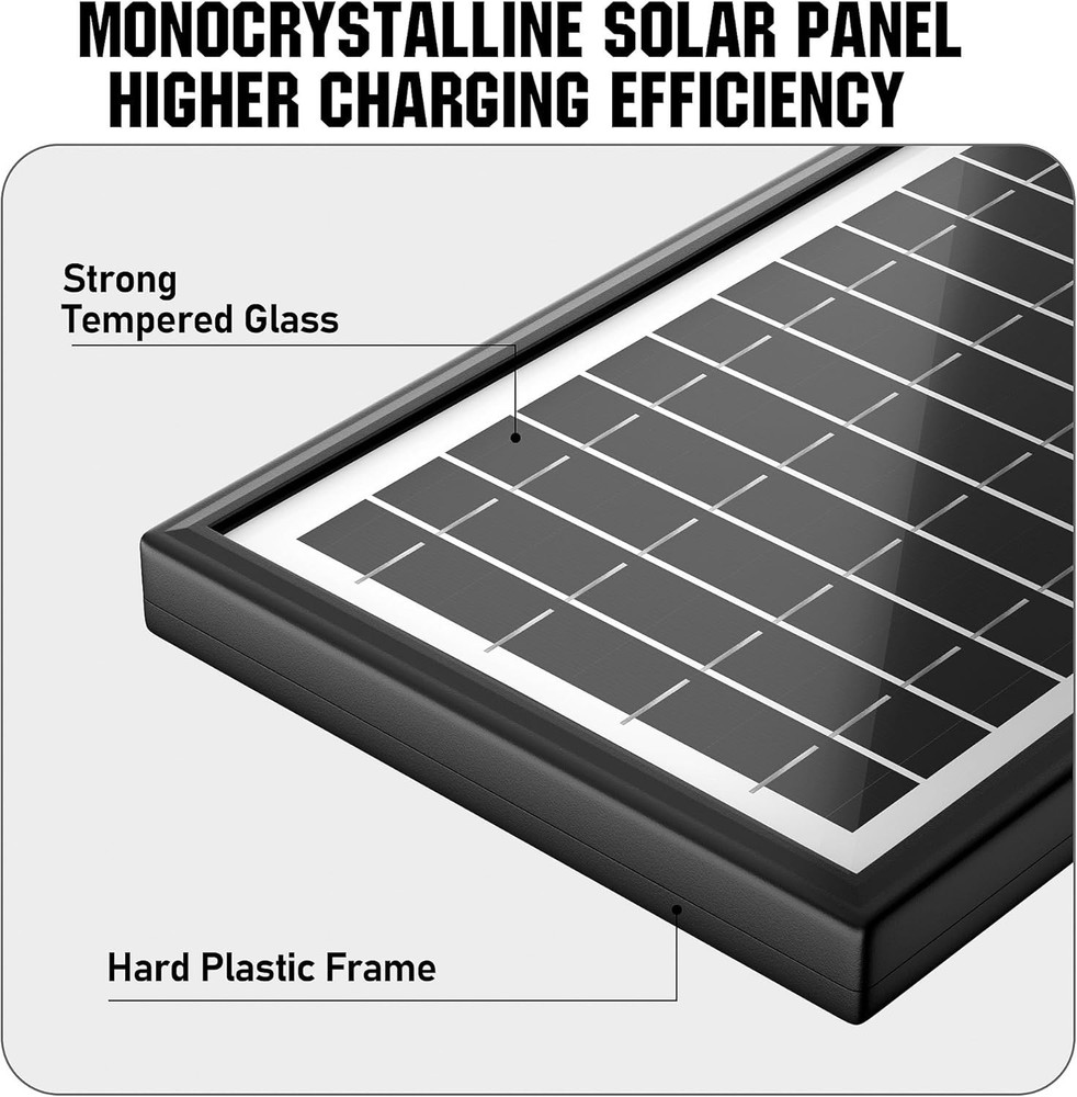 Solar Panel for Trail Camera, Solar Battery Charger with Controller and 6W