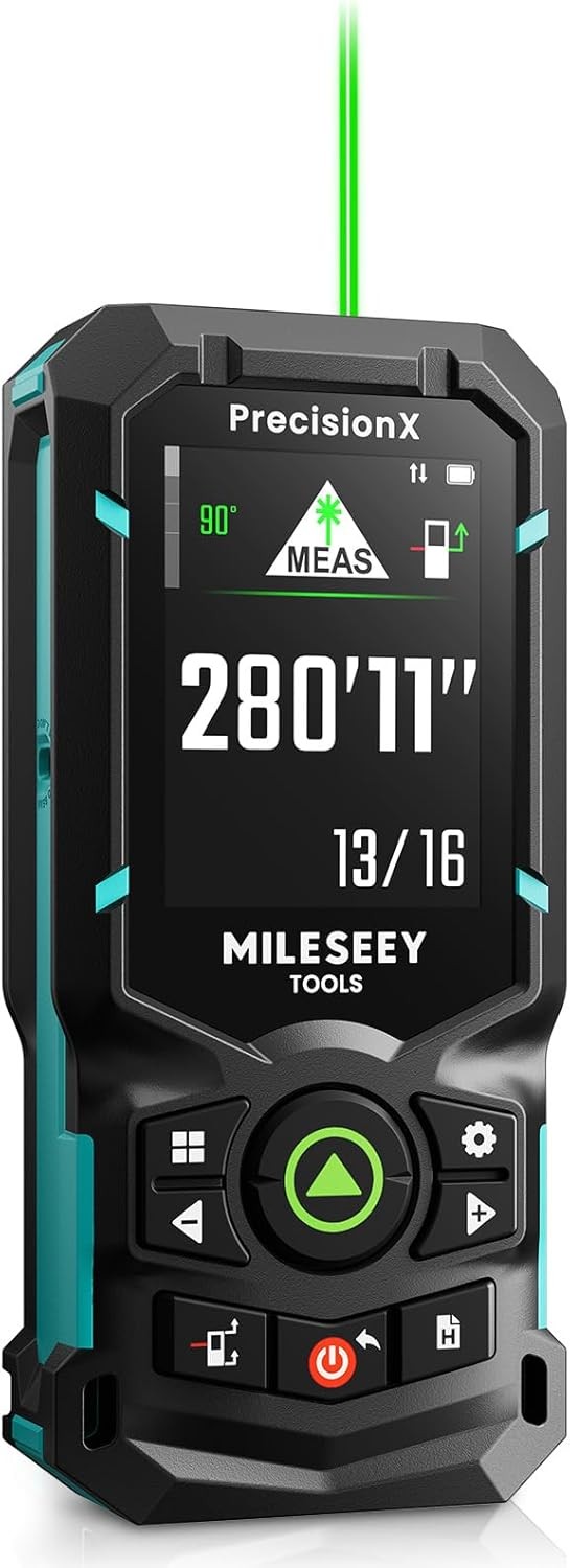 MILESEEY S50 Green-Beam Laser Distance Measure - 400ft Laser Measure P2P, Side-L