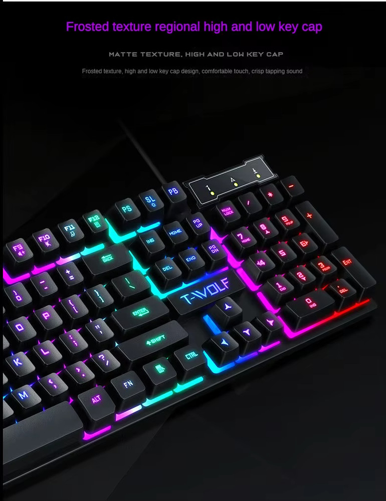 Gaming Usb Luminous Wired Keyboard Floating Manipulator