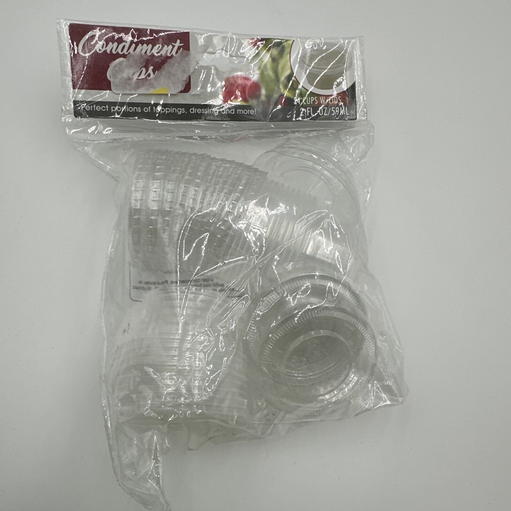 Condiment Cups 24 Cups W/Lids 2 FL. OZ