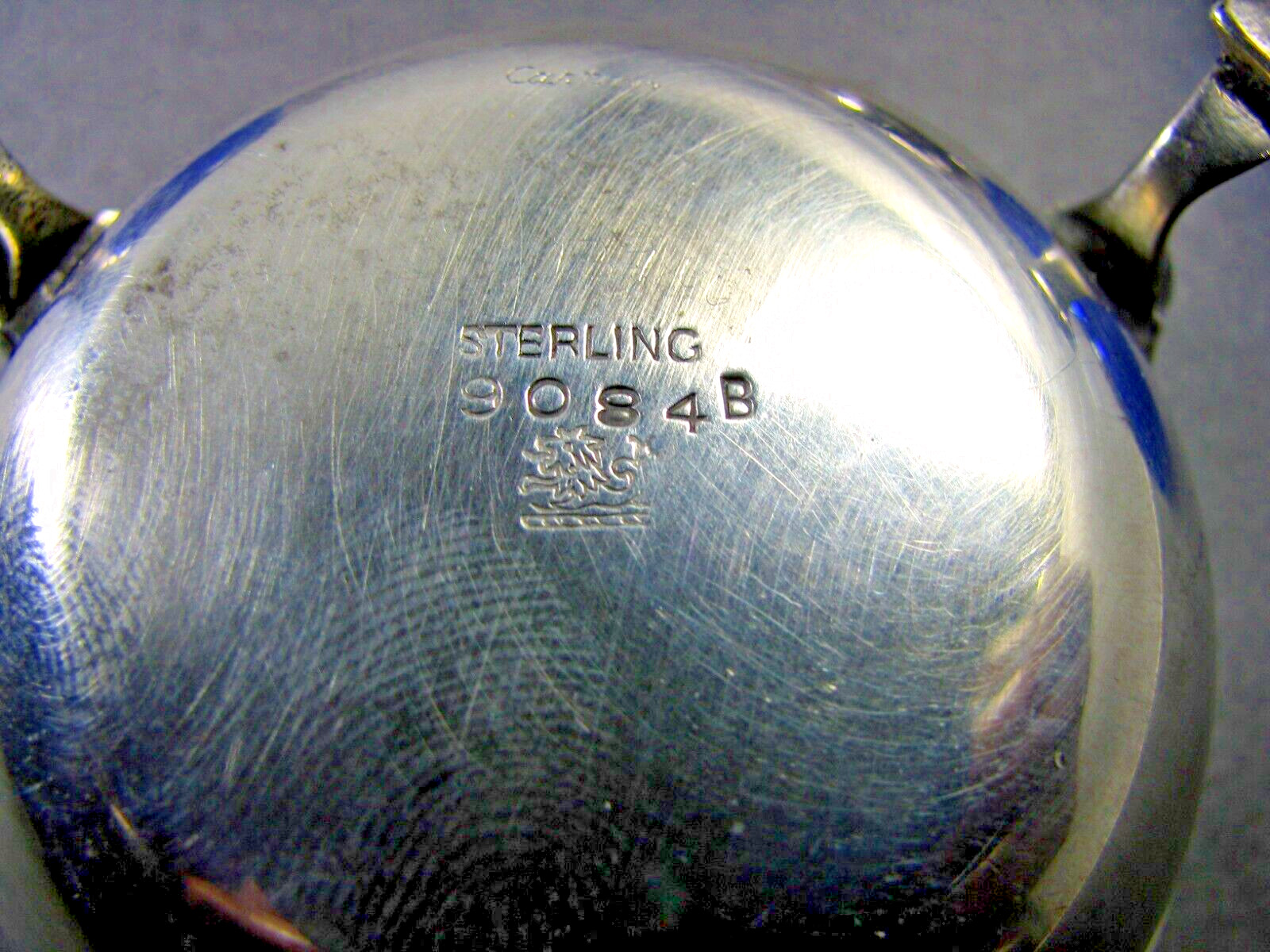 Sterling Silver Open Salt Cellars Pair with Cobalt Blue Liners