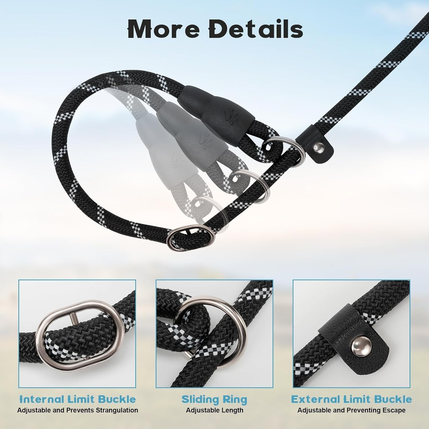 Training Slip Leash Dog Slip Lead Puppy Obedience Recall Training Lead 6 Ft Long