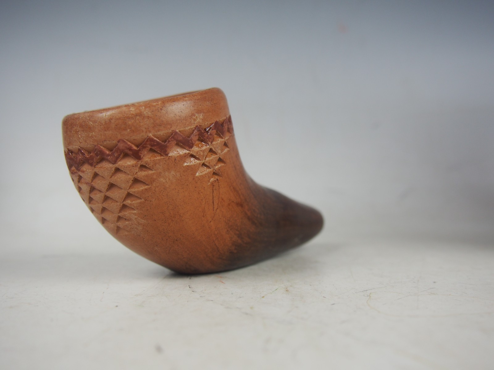 NAVAJO CLAY PIPE - LORRAINE WILLIAMS YAZZI - 4 INCHES LONG - #2