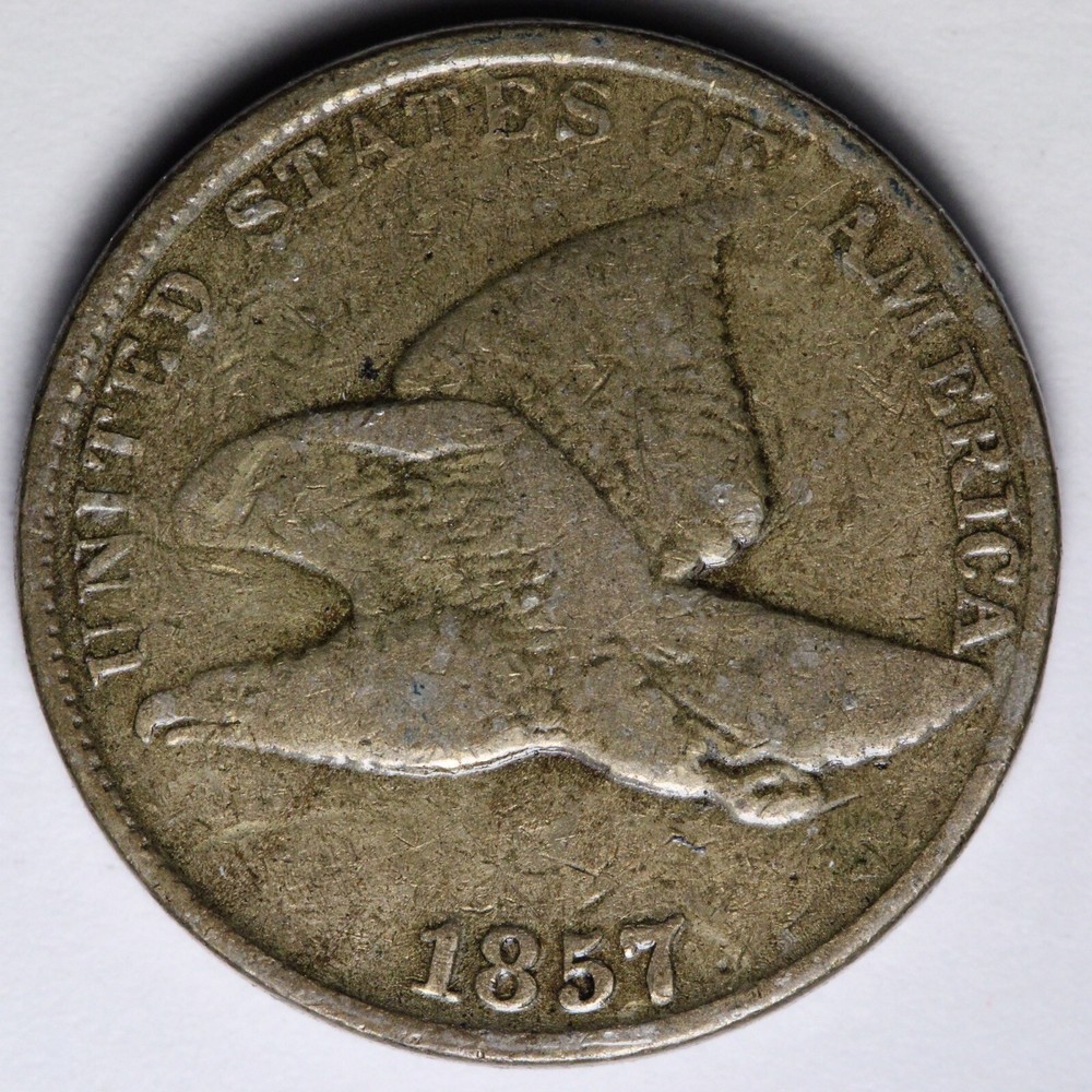 1857 Flying Eagle Cent Penny FINE E102 AKNT