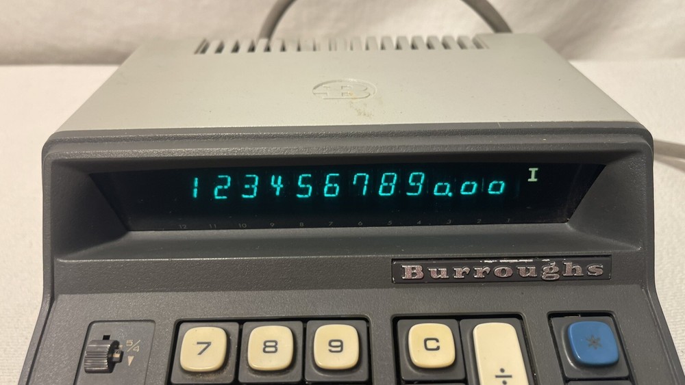 Vintage Burroughs C 3263 Electronic Adding Machine TESTED