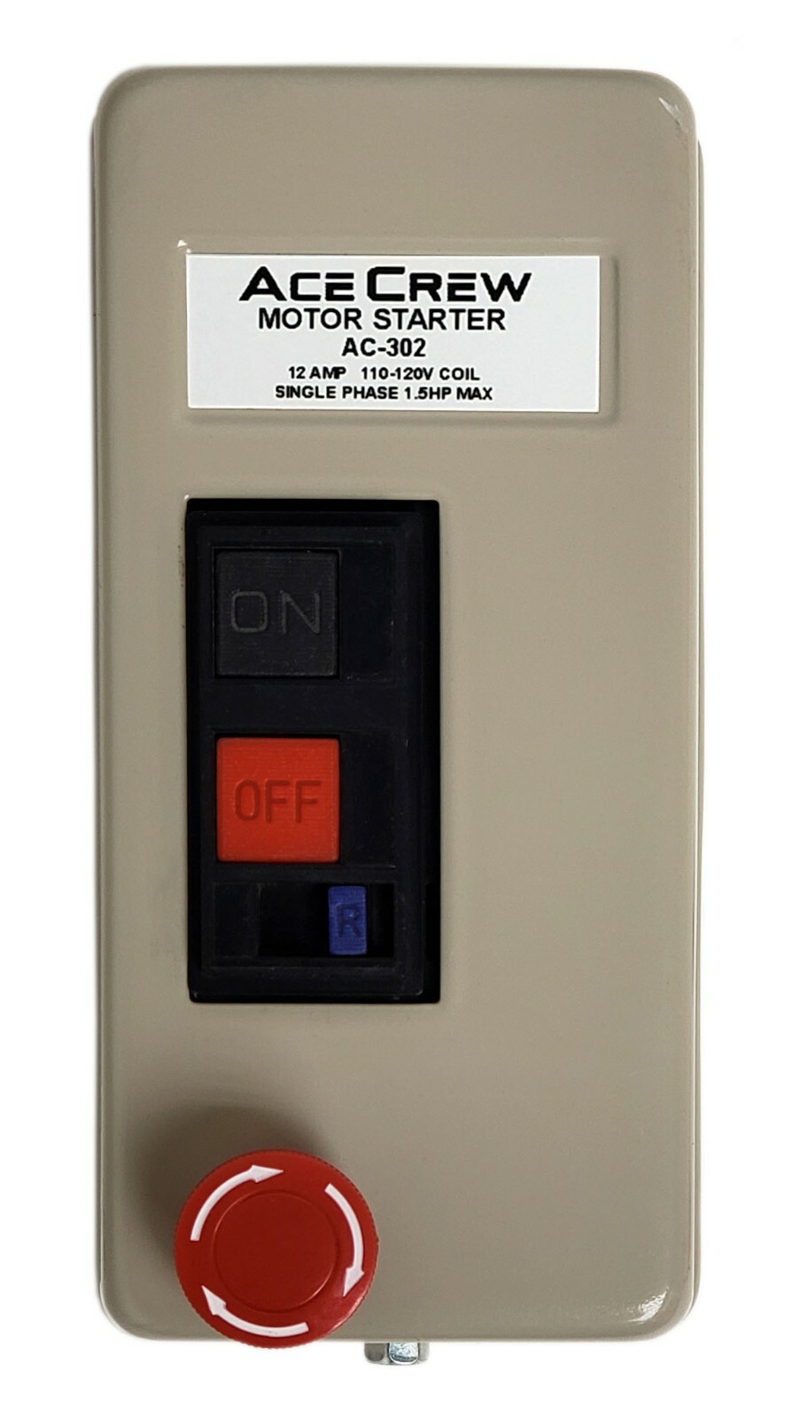 Mini Magnetic Motor Starter 120V Coil Single-Phase 1.5HP Control E-Stop AC-302