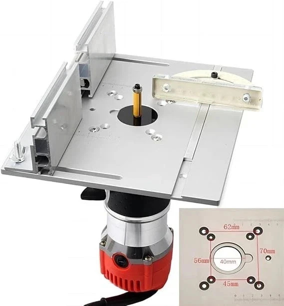 Aluminium Router Table Insert Plate Woodworking Benches Flip Silver New