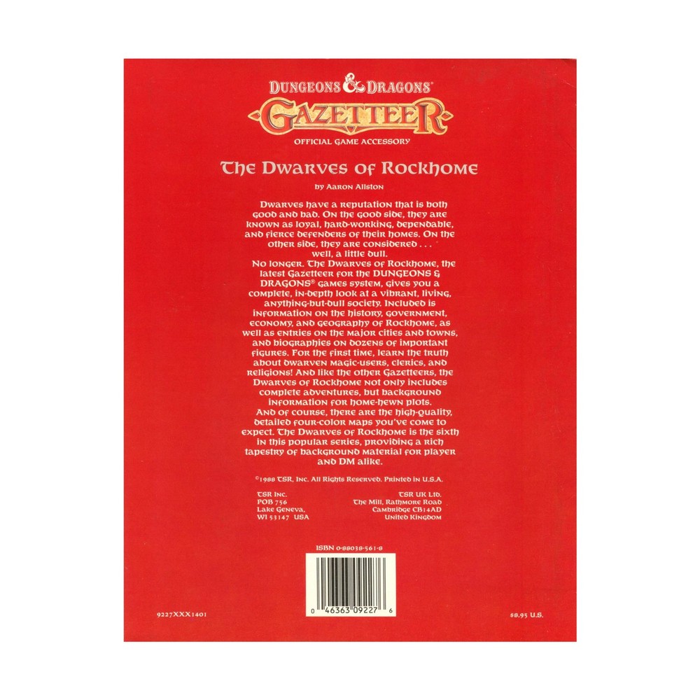 TSR Basic D&D Dwarves of Rockhome VG