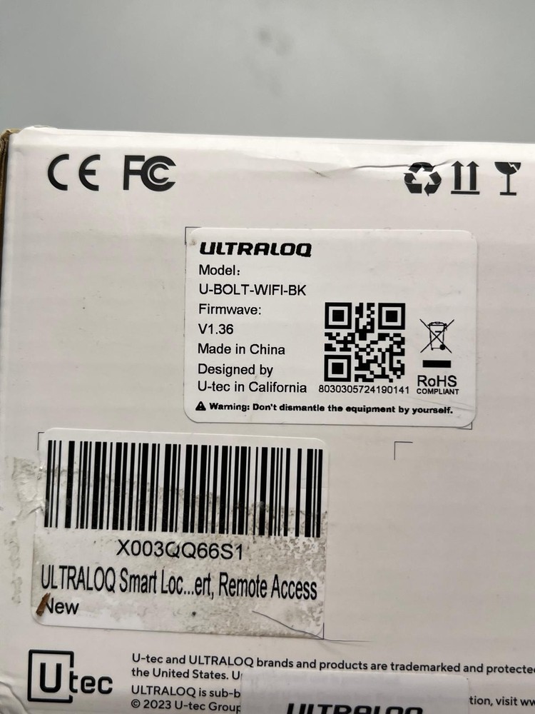 ULTRALOQ U-Bolt WiFi Smart Lock Keyless Entry