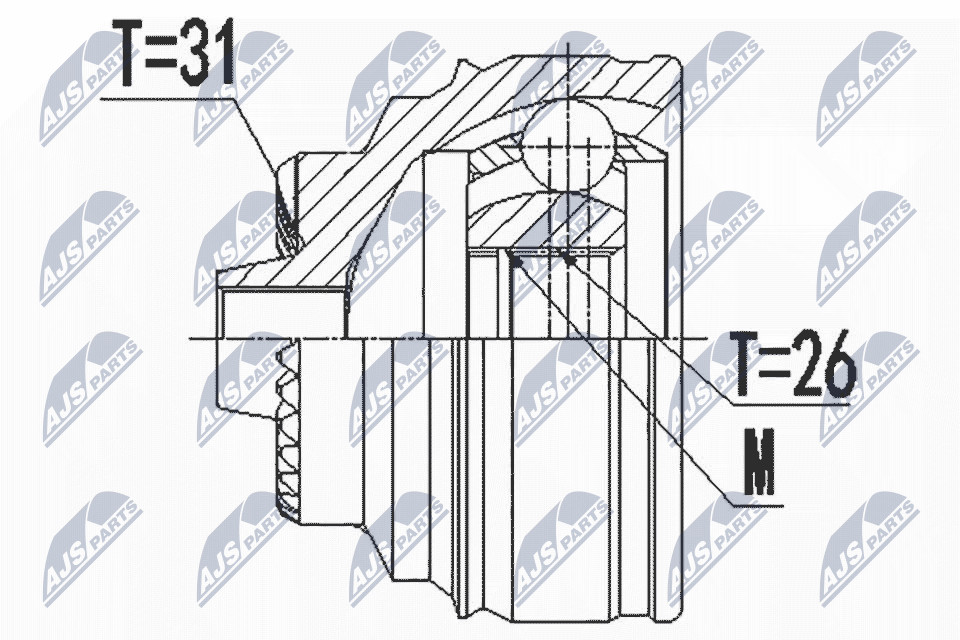 FOR NTY NPZ-BM-022 OUTER CV JOINT