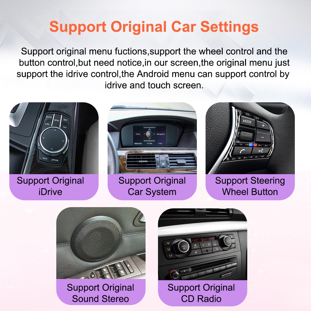 Wireless CarPlay Android Auto Touchscreen For BMW E90 E91 E92 E93 E60 E61 CCC