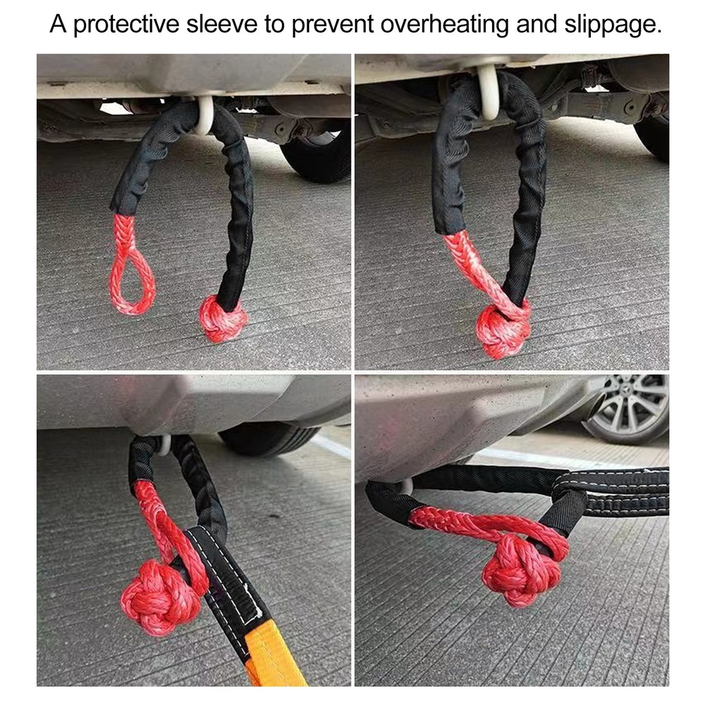 (2M) Rope Protective Sleeve Polyester Winch Rope Protective Sleeve Black
