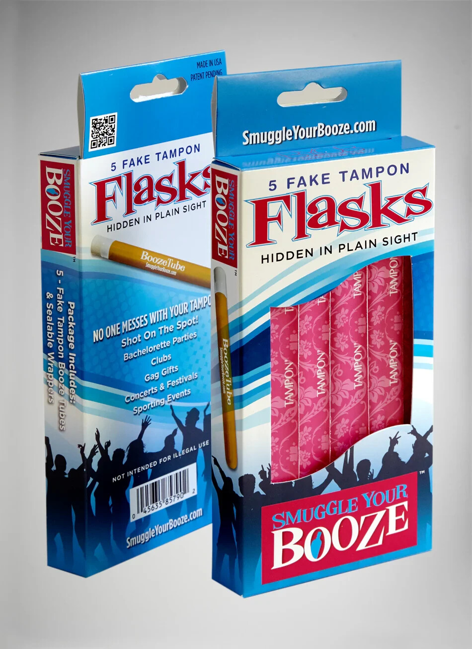Smuggle Your Booze 5 Fake Tampon Flask Hidden Stealth Flasks Plus A Free Funnel