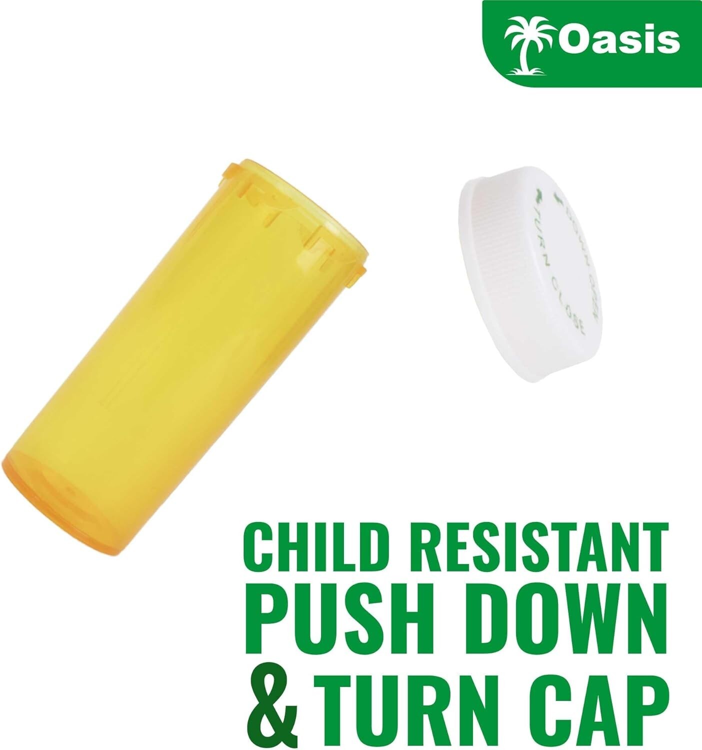 Plastic Amber Medicine Pill Bottles, 8 Dram, 25 Pack