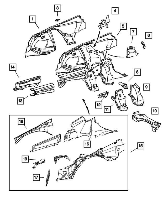 Genuine Mopar Wheelhouse Panel 5142536aa