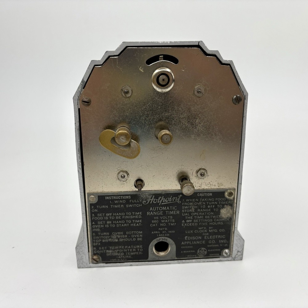 Vtg Hotpoint Automatic Range Timer Wind-Up Clock Art Deco c. 1920-30s PARTS