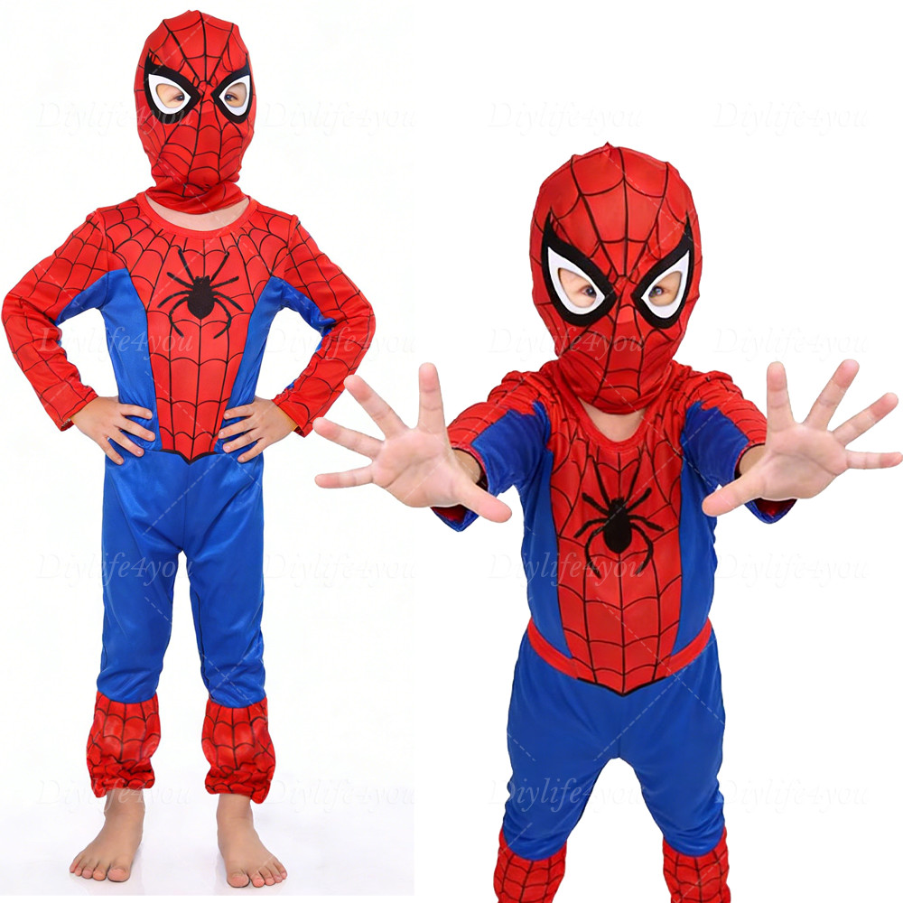 Spider-Man Tobey Maguire Kids Cosplay Costume Jumpsuit 3-7 Years